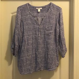 Checkered maternity blouse